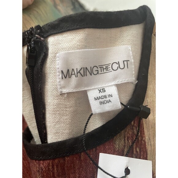 Making the Cut Women's Winning Look Gary's Dress, Beige Burgundy Paint Print XS - Picture 9 of 9